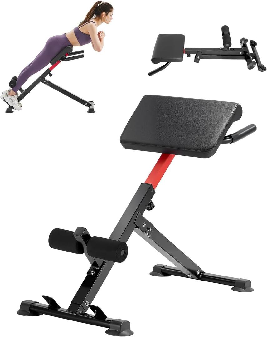 VEVOR Multi-Functional Weight Bench for Full Body Workout, Roman Chair Hyperextension Bench, Adjustable & Foldable Equipment for Back Arm Core Ab Workout, Sit Up Exercise Machine for Home Gym