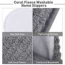 Elcoho 6 Pairs Closed Toe Spa Slippers Reusable Slippers Coral Fleece Washable Disposable Home Slippers for Women Men Guests Hotels House Slippers Housewarming Indoors Bathroom Party Traveling, Grey