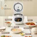 COMFEE' Mini Rice Cooker 4 Cups Cooked/2 Cups Uncooked, Portable Non-Stick rice maker, 24 hours Timer Delay, 6 Functions, Fast Cooker, Brown Rice, Oatmeal, White