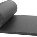 Foam Sleeping Pad for Camping - 0.75-Inch-Thick Waterproof Sleep Pad with Carry Straps for Cots, Tents, or Sleepovers by Wakeman Outdoors (Blue) (Black)