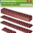 De-Bird Defender Spikes, 12 Pack Bird Deterrent, Squirrel Spikes, Anti Climb Spikes, Keep Cats Raccoon Pigeon Away, Easy Install Bird Spikes Strips, 12 Foot