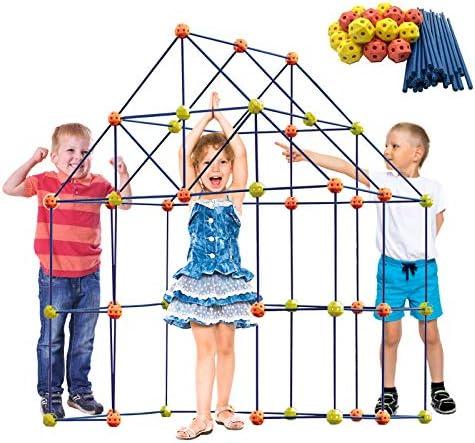 ERONE Fort Building Kit for Kids,158pcs Forts Construction Builder Gift Toys for Boys and Girls Fort Building Set Play Tent Rocket Castle Indoor Outdoor