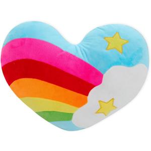 17.7"X13.8"Heart Pillow Stuffed Rainbow Heart Shaped Throw Pillow Plush Toy,Star