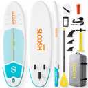 SLOOSH Inflatable Stand Up Paddle Board, 10'6" Paddle Boards with Premium Accessories, Non-Slip EVA Deck, Ultra-Light Carry Bag Pump, Purepad SUP for Youth & Adults of All Skill Levels, Glacier Milk