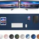 Leather Desk Pad Blotter,Mouse Pad,Office Desk Mat, Non-Slip PU Leather Desk mat,Large Desk mat,Waterproof Keyboard mat for Office/Home/Decor (Midnight Blue,48" x 24"), 48" x 23"