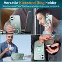 Hocase for iPhone 16 Plus Case, with Magnetic Ring Stand [Compatible with MagSafe] [Military Grade Protection] Slim Shockproof Translucent Protective Phone Case - Teal