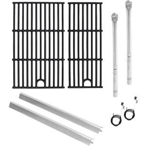 Grill Parts for Charbroil Performance 2-Burner 463630021 463660421 463655621 463630422 463654022, 17 inch Cooking Grate, Burner and Heat Plate Parts for Charbroil Grill Replacement Parts