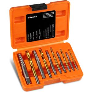 14Pcs Screw Extractor and Left Hand Drill Bits Set, Easy Out Screw Extractor Set, Broken Bolt Extractor Kit Bolt Remover, Reverse Cobalt HSS Steel Drill Bit for Remove Stripped Screws and Broken Bolts