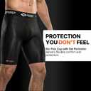 Shock Doctor Compression Shorts with Protective Bio-Flex Cup, Moisture Wicking Vented Protection - Adult