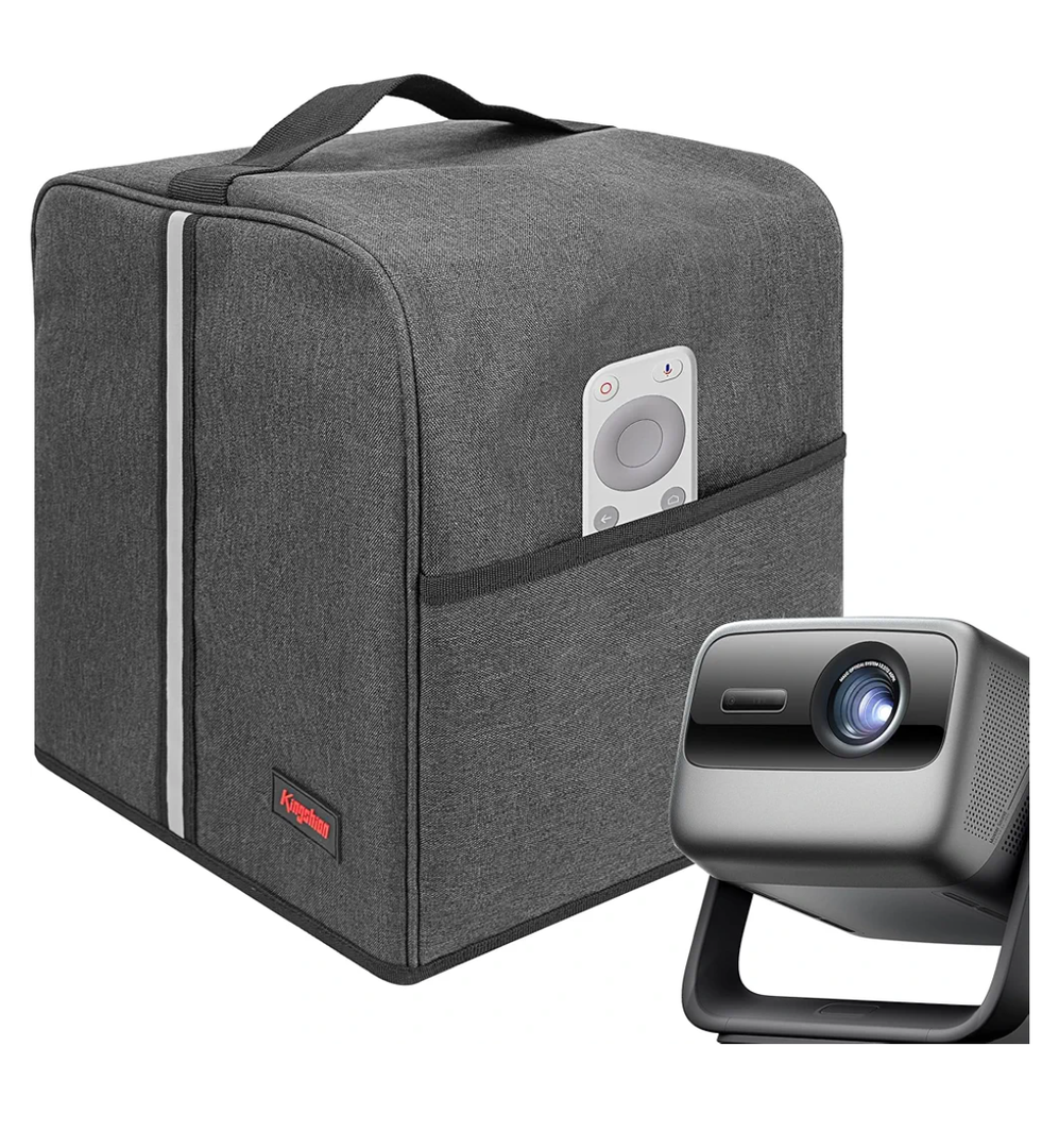 Kingshion Projector Dust Cover for JMGO N1 Pro/N1 Ultra, Waterproof Projector Protector Case with Pocket for Accessories-Dark Gray