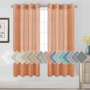 H.VERSAILTEX Linen Curtains Natural Linen Blended Curtain Panels for Living Room/Light Reducing Linen Semi Sheer Curtains 2 Panels Set Nickel Grommet Window Panels (52x72 Inch, Orange)