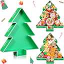 Paready Christmas Charcuterie Cardboard, 13.39" Fillable Cardboards Green Xmas Tree Charcuterie Board for Xmas Candy, Treats, Snack, Cupcakes Tray for New Year Holiday Christmas Party Decorations
