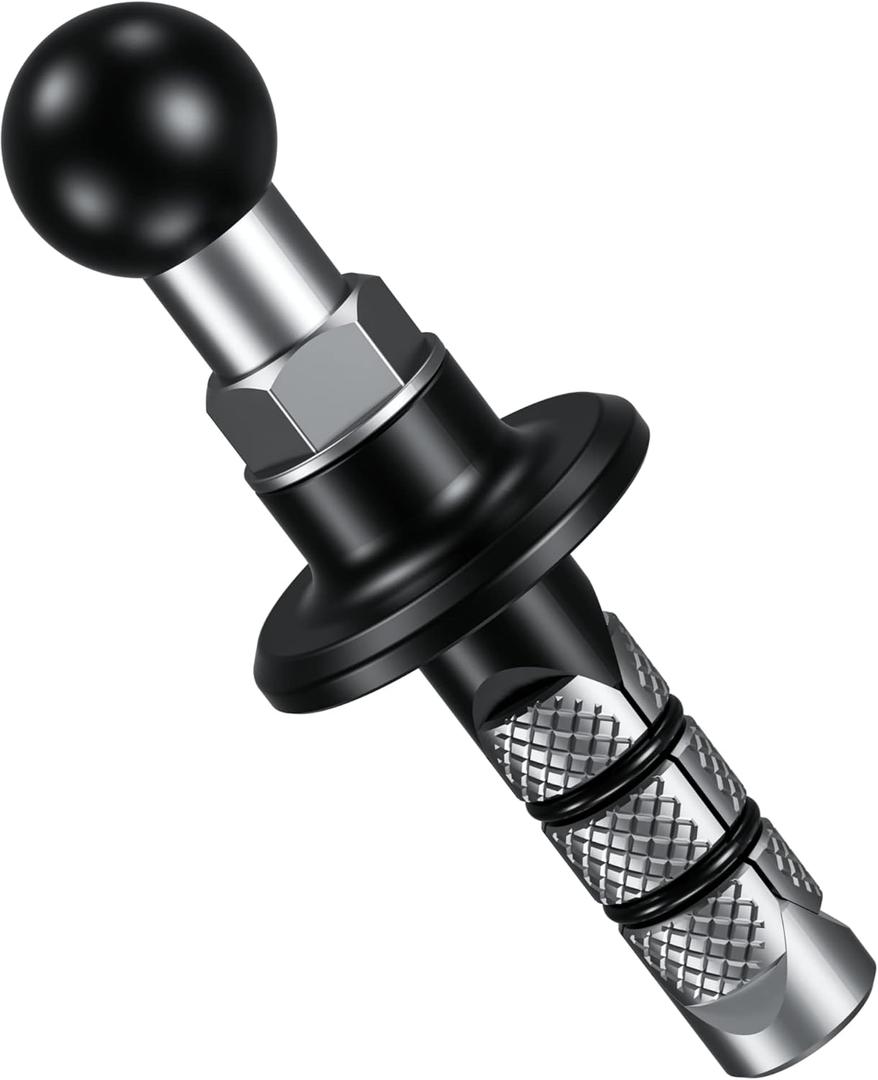 BRCOVAN Metal Motorcycle Fork Stem Mount Base with 17mm TPU Ball for Stems 12mm to 25.4mm in Diameter, Compatible Motorcycle Bike Phone Mount Holder with 17mm Ball Socket