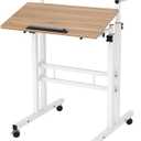 SogesHome Adjustable Laptop Desk Table 23.6 inches Portable Laptop Table Computer Stand Desk Cart Tray Desk, Oak (Oak-small Size)