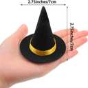 2 x Geyoga 18 Pieces Halloween Mini Witch Hats - Colorful Small Felt Hats for Crafts, Wine Bottle Covers, Toppers With Ribbon for Halloween Handmade DIY Party Table Decoration
