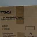 TQVAI 10 Inch Railing Planter - Fit for 1.5 to 3.5 Inches Railing - Adjustable Hanging Planters Outdoor Balcony Deck Flower Pot Holder Metal Baskets for Garden Orchid, Patio Ledge, 3 Pack, Black