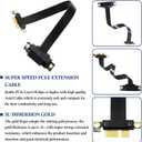 Photect 2 Pieces PCI E PCI Extension Cable PCIE Riser 1X Express 36pin with Gold Plated Connector, 90 Degree, 20 cm