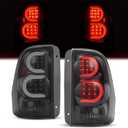 HECASA Pair LED Tail Lights Compatible with 2002-2009 Chevy Chevrolet Trailblazer Base/LS/LT/LTZ/SS/EXT LS/EXT LT/North Face/EXT North Face Rear Brake Lamp LH&RH - Smoke Lens Black Housing