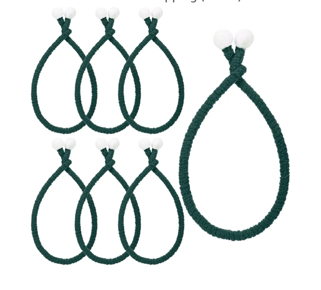 Pack of 2, Frienda 6 Pcs 20 Inches Christmas Garland Ties with Balls Decorative, Woolen Fleece Twist Ties Reusable Flexible for Garland Banister Stairs Railings Xmas Home Decor Gift Craft Wrapping (Green)