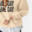 Game Day Sweatshirt Women Football Graphic Long Sleeve Shirt Football Season Pullover Tops (Large,Yellow)