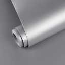 Yun-aeon Thick Metallic Silver Peel and Stick Wallpaper 15.7"x 196.8" Matte Fridge Contact Paper for Countertops Vinyl Self Adhesive Removable Modern Wall Paper for Kitchen