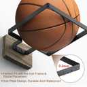 Basketball Holder Wall Mount with Wooden Base, MYKASEN Ball Storage Holder Display Rack for Basketball Soccer Volleyball, Boys Sports Accessories Organizer for Player Fans Room Decor