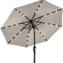 Best Choice Products 10ft Solar Polyester LED Lighted Patio Umbrella w/Tilt Adjustment and UV-Resistant Fabric - Beige
