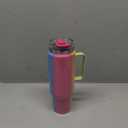 Meoky 40oz Tumbler with Handle, Stainless Steel Travel Mug with 2-in-1 Straw and Sip Lid, Vacuum Insulated Coffee Mug, 100% Leak Proof, Keeps Cold for 34 Hours or Hot for 10 Hours (Carnival)