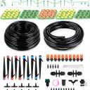Drip Irrigation System for Watering Garden: 65FT Hydroponic Misting Device Kit with Tubing Hose for Potted Plants Outdoor Indoor Greenhouse Patio Raised Growing Flower Bed Lawn Tree