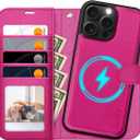 OCASE for iPhone 16 Pro Max Case Detachable Wallet Case with Card Holder, 2 in 1 Pu Leather Flip Folio Case with RFID Blocking Stand Wrist Strap Shockproof Phone Cover 6.9 Inch 2024, Rose