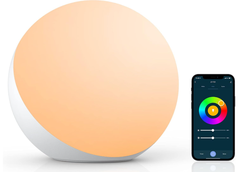 Hifree Smart Table Lamp, Dimmable Desk Lamp with App/Voice Control, LED RGB Color Changing Touch Lamp, Night Lamp for Bedroom Compatible with Alexa