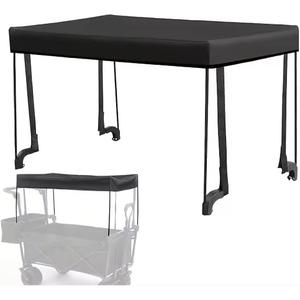 Universal Wagon Canopy Cover - Waterproof Removable Awning for 33.8-37" Folding Utility Carts, Beach Wagon Sun Shade with Quick Setup (Wagon Not Included) - Black
