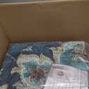 Area Rugs 8'x10' Washable Vacuum Cleaner Friendly, Non-Slip, Floral Vintage Distress Print Pattern Medallion Carpet for Living Room BedroomTeal Green Lake Blue Turquoise