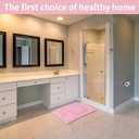 LanYunUmi Pink Rugs for Bathroom Slip-Resistant Shag Chenille Bath Rugs Mat Extra Soft and Absorbent Bath Rug for Shower Room Machine-Washable Fast Dry (Pink, 20"x47")