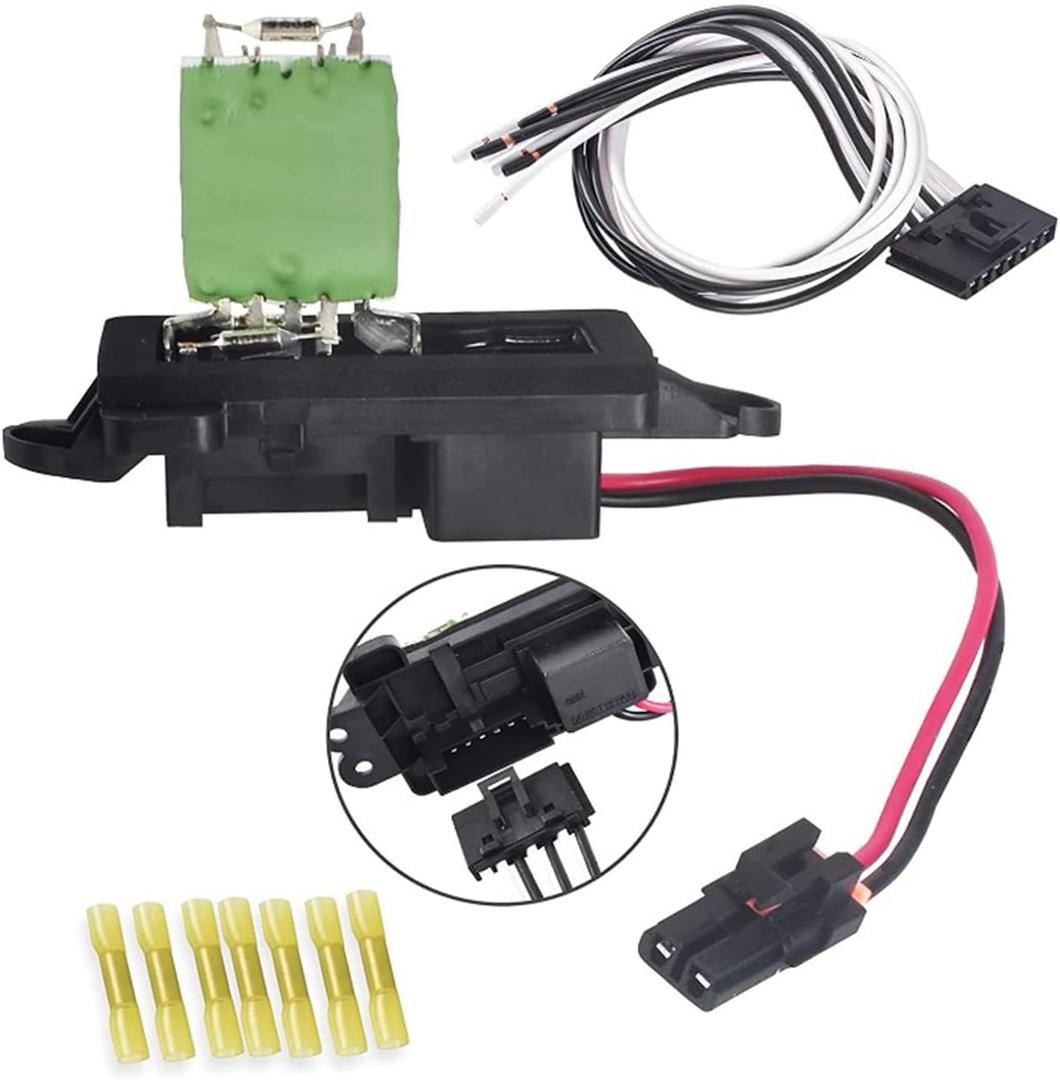 FAERSI 89019100 HVAC Fan Blower Motor Resistor Kit with Harness Replacement for 2002-2009 Chevy Trailblazer GMC Envoy, 2004-2007 Buick Rainier, 2002-2006 GMC Envoy XL, 2003-2008 Isuzu Ascender