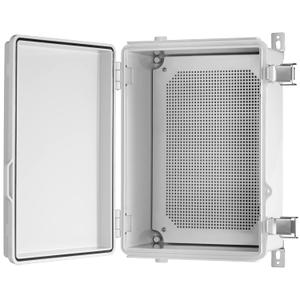 Waterproof Electrical Junction Box IP67 ABS Plastic Enclosure with Hinged Cover with Mounting Plate, Wall Brackets (Grey Cover, 14.6"10.6"5.9")