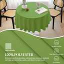 BYDOLL Table Cloth Round 60 Inch Tablecloth Fits Max50 Inch Diameter Top,Blue Washable Outdoor Winkle and Stain Resistant Spillproof Polyester Tablecloths for Round Tables Party Cover