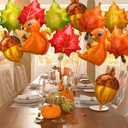 2 x Hungdao 24 Pcs Thanksgiving Balloons Fall Maple Leaf Pine Cones Squirrel Balloons Autumn Harvest Theme Party Decoration for Thanksgiving Party Supply Baby Shower Birthday Wedding Decor