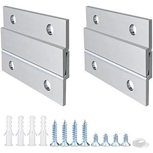 French Cleat Picture Hanger 2 Inches Aluminum Z Hanger Supports 30lbs - Interlocking Wall Mounting Bracket Hardware Kit for Hanging Mirrors, Picture, Shelf, Whiteboard, Art, Frames (2"-2Pairs)