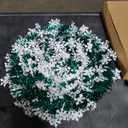 QUIENKITCH 6FT Pop Up Christmas Tree - Snowflake Tinsel Christmas Tree with Star Topper | Collapsible Tall Skinny Pencil Tree Xmas Decoration for Holiday Home Office Party