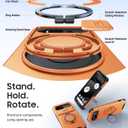 JAME for Google Pixel 10A Case, Ring Holder Stand Kickstand, Slide Camera Cover with Screen Protector, Dual-Layer Shockproof Protective, Magnetic Accessory Friendly Google Pixel 10a Phone Case, Orange
