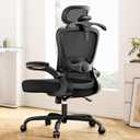 Marsail Ergonomic Office Chair: Ergonomic Gaming Chair with 3D Headrest, 3D Lumbar Support, Flip-up Armrests, High Back Adjustable Desk Chair with 90-120° Tilt Lock, Thick Cushion, Swivel Task Chair
