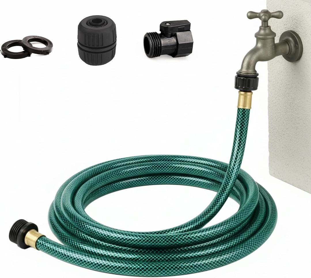 Garden Hose Durable for Patio Cleaner: Heavy Duty 15 FT 1/2 Inch PVC Hose with GHT Fittings for High-Pressure Watering Tasks