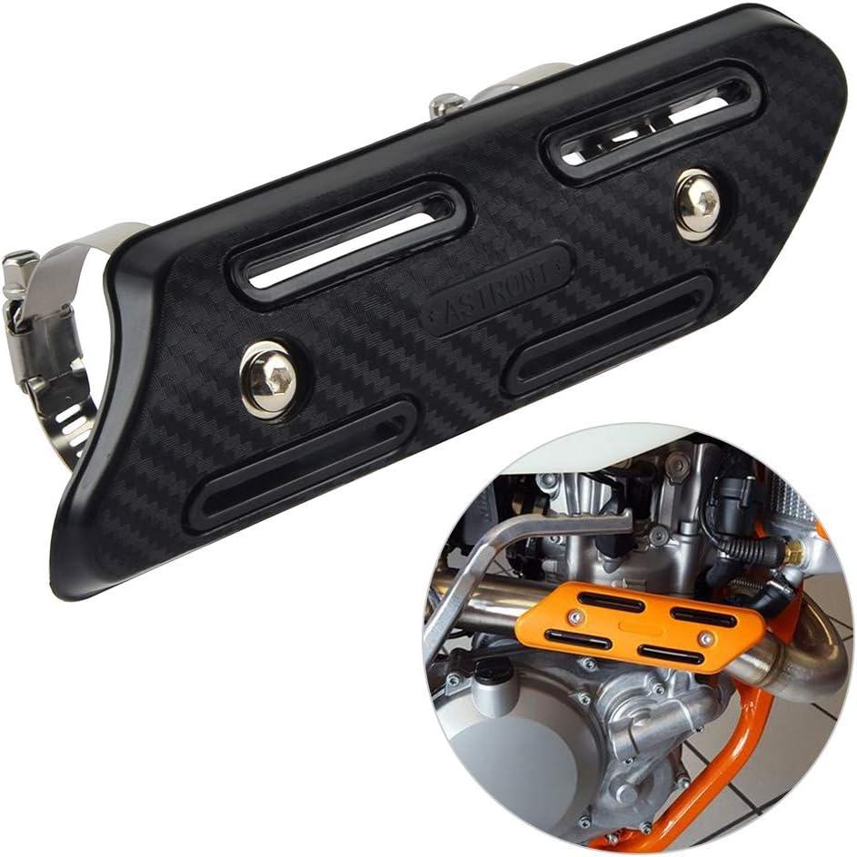 NICECNC Motorcycle Exhaust Guard Heat Protector Shield, Universal Black 4 Stroke Exhaust Guard Compatible with KTM SXF EXCF SMR 250 350 450 500,Compatible with Yamaha YZF450 YFZ250 YFZ450,See Fitment