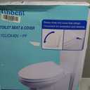 Hibbent Premium Elongated Toilet Seat with Quiet Close, One-Click to Quick Release, Installation Non-Slip Seat Bumpers, Slow Toilet Seat and Cover, Cleaning-White Color
