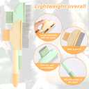 2pcs Pet Shedding Brush, Pet Hair Remover Comb with Release Button Self-Cleaning Grooming Brush for Deshedding Dogs Cats Short & Long Loose Hairs (Green, Yellow)