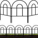 Decorative Garden Fence 32.5ft x 17in - 30 Pack Rustproof Metal No Dig Fence Animal Barrier, Arched Bed Edging Classic Style Wire Border Panel Fencing for Yard Patio Outdoor Decor, Black