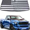 Daeiclru Windshield Sun Shade Fit for Toyota Tacoma 2024 2025, Foldable Front Window Sunshade Protector, Pickup Sun Heat and UV Rays Blocker Keep Your Vehicle Cool Accessories (American Flag Pattern)