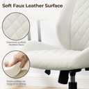 Volans Swivel Computer Desk Chair with Casters, Mid Back, Ivory White