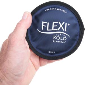 FlexiKold Gel Ice Pack Circles w/Straps (4 Pack) - Small Ice Packs, Reusable Ice Pack for Injuries, Ice Packs Reusable, Breastfeeding, Wisdom Teeth, Sinus Headaches - 6304-STRAP4PK by NatraCure